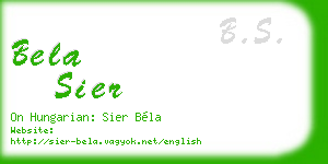 bela sier business card